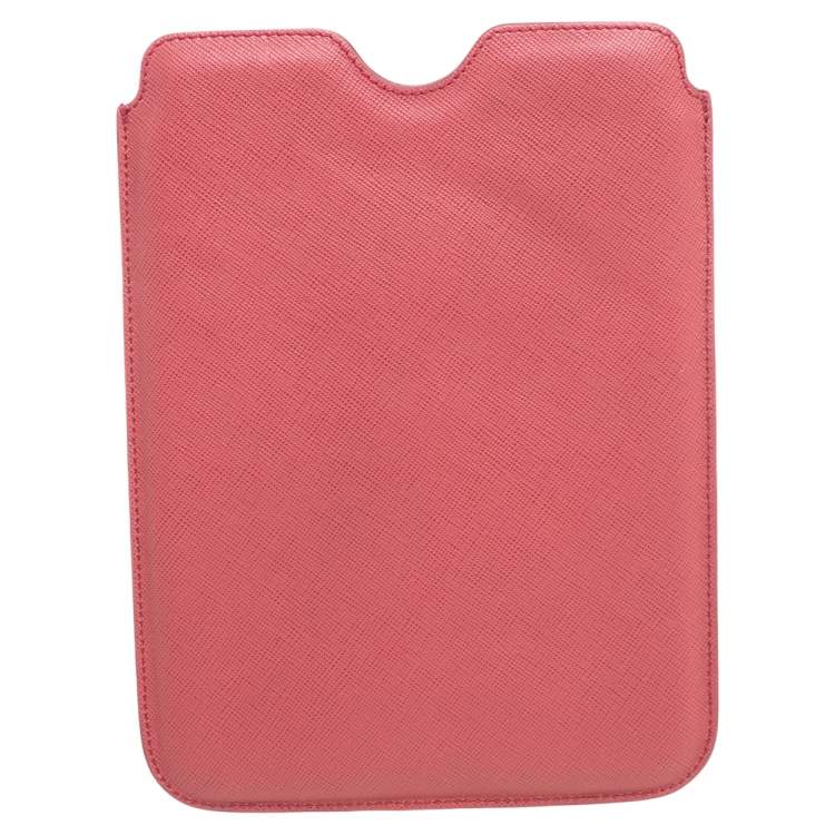 Pre Owned Prada Pink Saffiano Leather iPad Mini Case