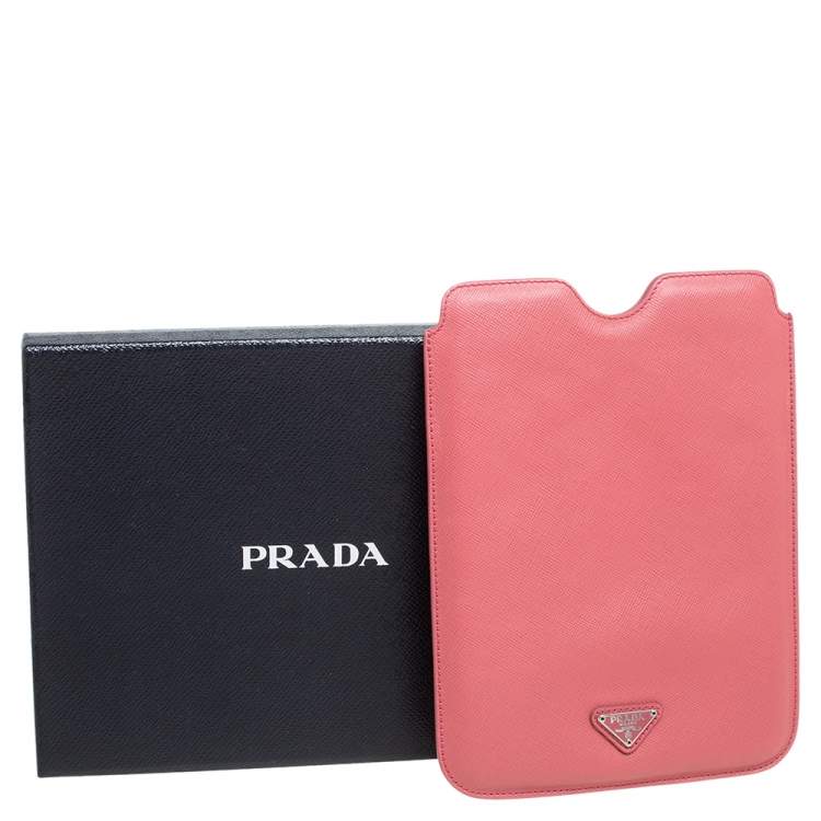 Pre Owned Prada Pink Saffiano Leather iPad Mini Case