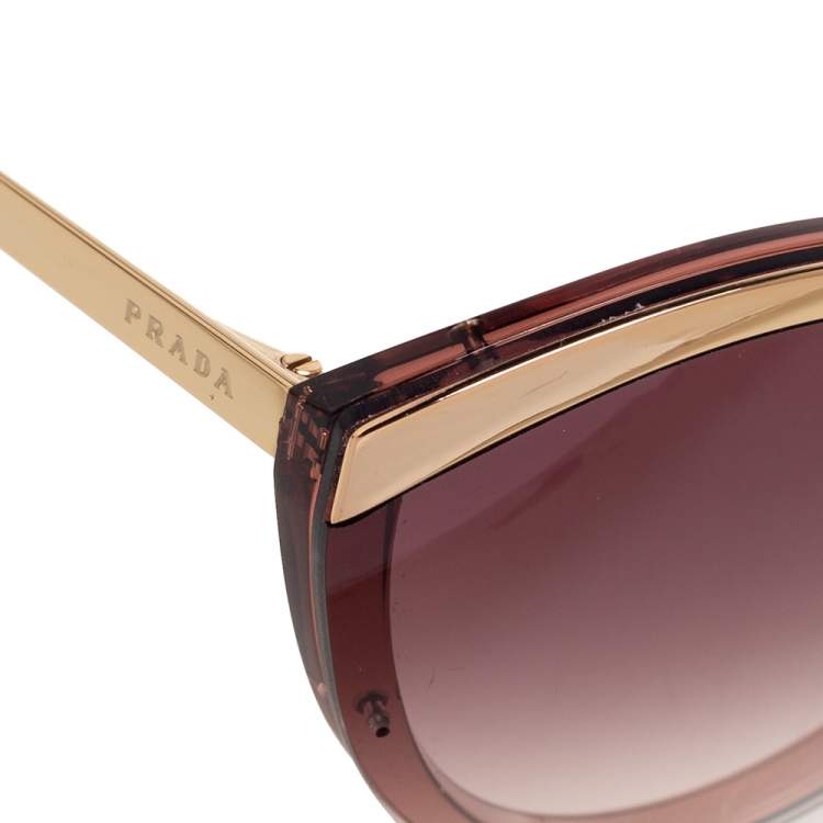 Pre Owned Prada Burgundy Acetate SPR07U Gradient Cat Eye Sunglasses