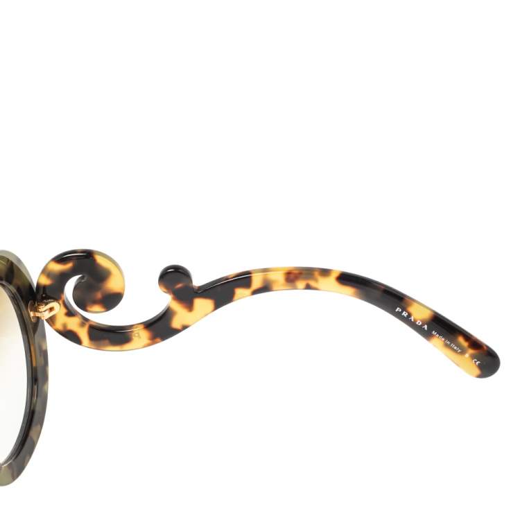 Pre Owned Prada Black/Brown Tortoise Acetate SPR 27N Baroque Gradient Oversized Sunglasses