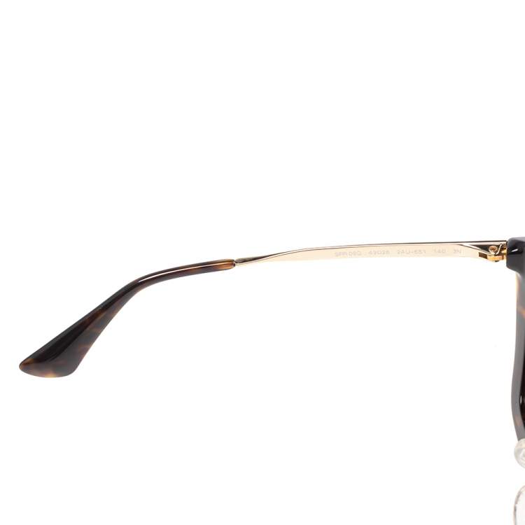 Pre Owned Prada Dark Brown Tortoise Acetate SPR 09Q Gradient Cat Eye Sunglasses