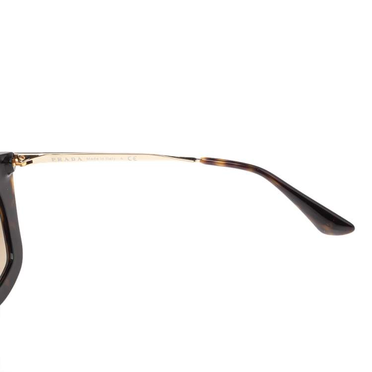 Pre Owned Prada Dark Brown Tortoise Acetate SPR 09Q Gradient Cat Eye Sunglasses