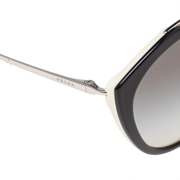 مملوكة مسبقًا Prada Monochrome/Grey Gradient SPR 18U Oval Sunglasses