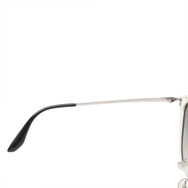 مملوكة مسبقًا Prada Monochrome/Grey Gradient SPR 18U Oval Sunglasses