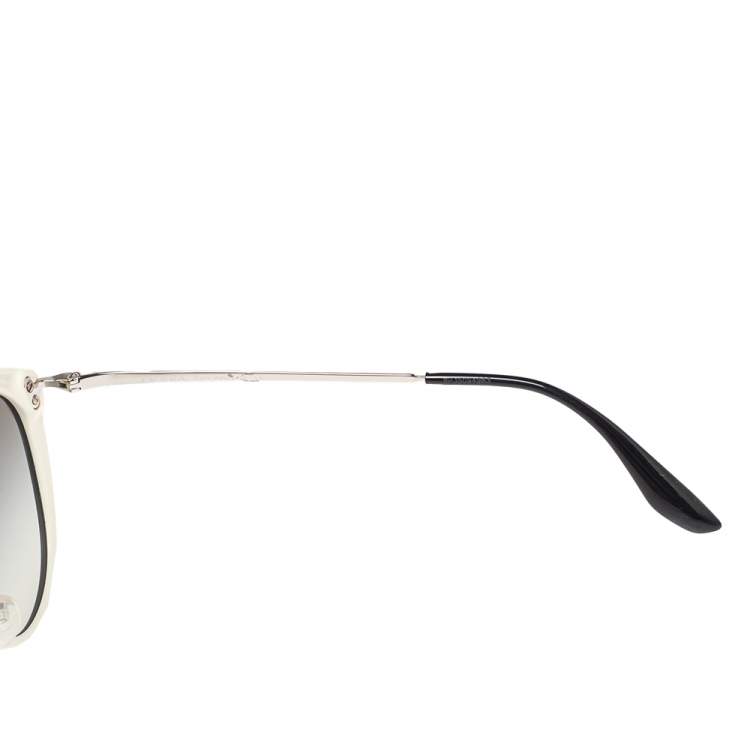 مملوكة مسبقًا Prada Monochrome/Grey Gradient SPR 18U Oval Sunglasses