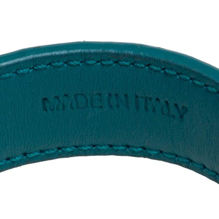 Pre Owned Prada Green Crocodile Leather Gold Tone Bracelet