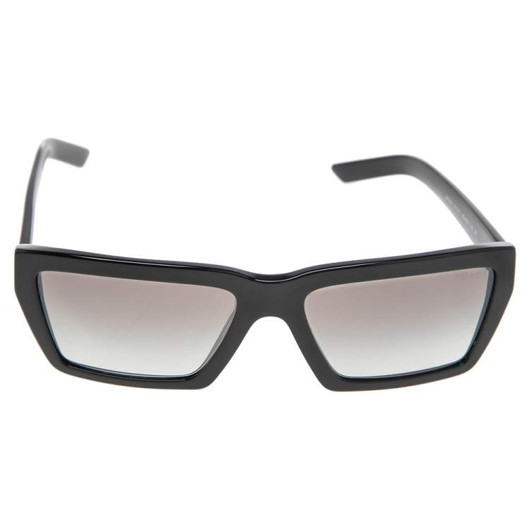 Prada Black Acetate SPR04V Gradient Rectangle Sunglasses Prada | TLC