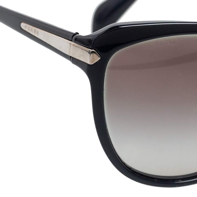 Pre Owned Prada Black Acetate SPR15P Gradient Cat Eye Sunglasses