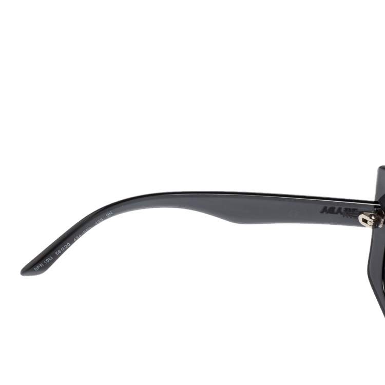 Pre Owned Prada Black Acetate SPR19M Cat Eye Sunglasses