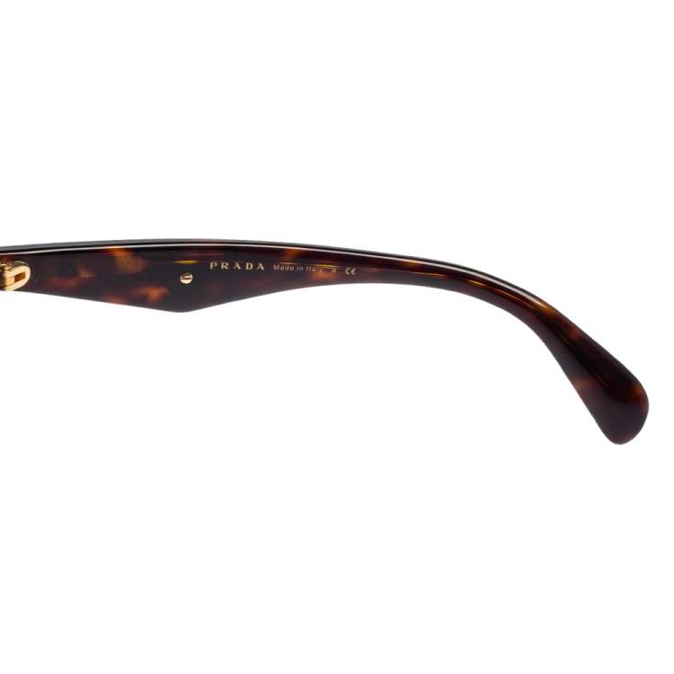 Pre Owned Prada Brown Tortoise Acetate SPR14S Gradient Cat Eye Sunglasses
