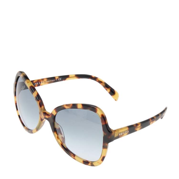 Pre Owned Prada Brown Havana SPR05S Gradient Oversized Sunglasses