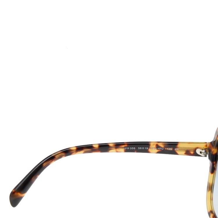 Pre Owned Prada Brown Havana SPR05S Gradient Oversized Sunglasses