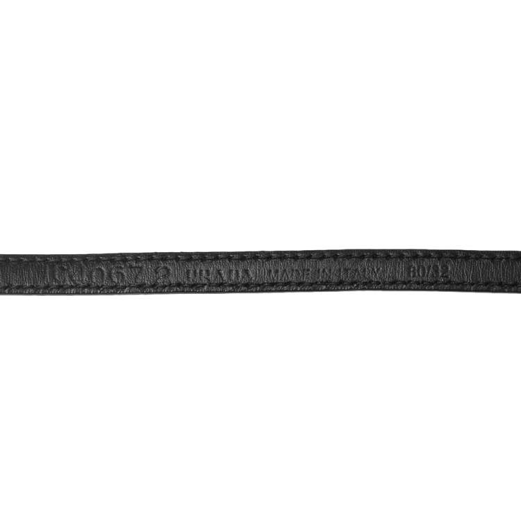 Pre Owned Prada Black Saffiano Lux Leather Slim Buckle Belt 80CM