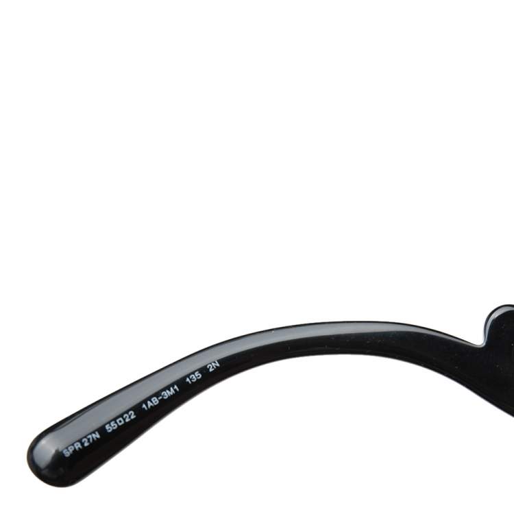 Pre Owned Prada Black/Grey Gradient SPR27N Oversized Round Sunglasses