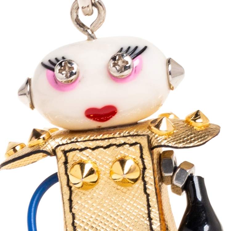 Pre Owned Prada Two Tone Nancy Robot Trick Bag Charm / Keychain