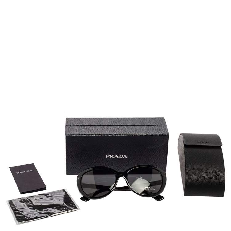 Pre Owned Prada Black SPR16S Cat Eye Sunglasses