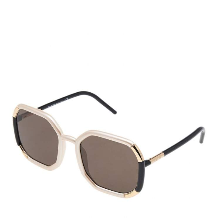 مملوكة مسبقًا Prada Gold & Black / Grey SPR20X Oversized Sunglasses