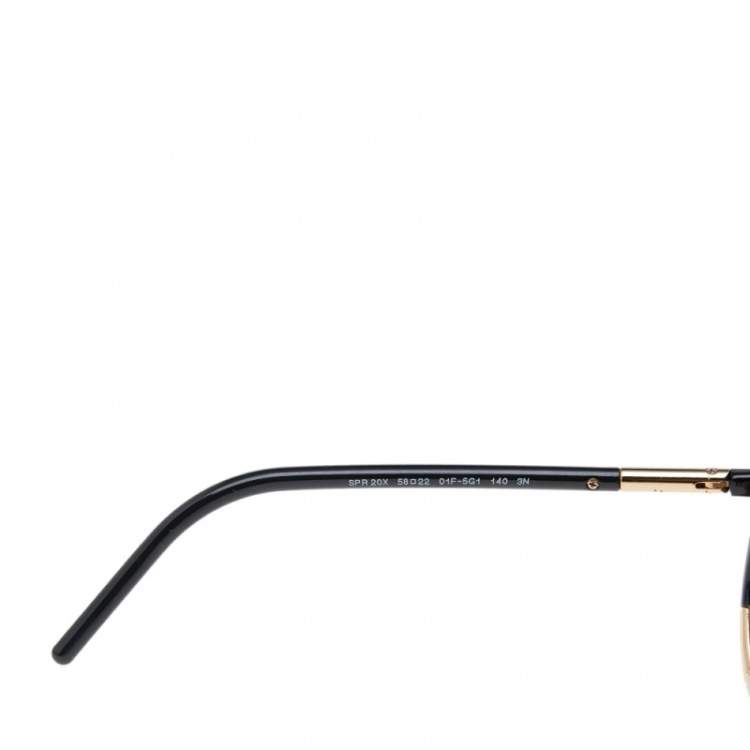 مملوكة مسبقًا Prada Gold & Black / Grey SPR20X Oversized Sunglasses