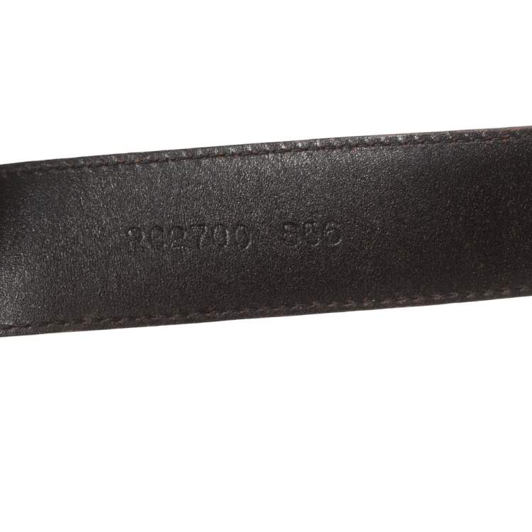 Pre Owned Prada Cream/Black Lizard Buckle Belt 90CM