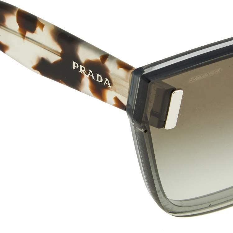 Pre Owned Prada Tortoiseshell/Grey Gradient SPR 16T Cat Eye Sunglasses