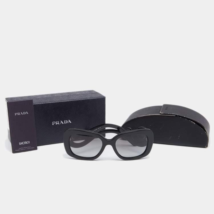 مملوكة مسبقًا Prada Black Acetate Square Frame Baroque Sunglasses