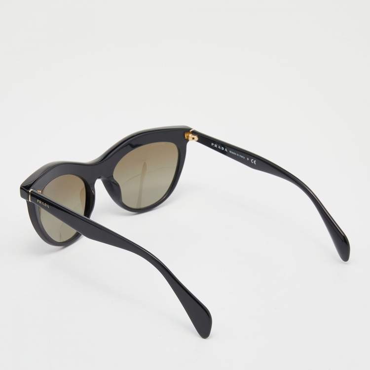 Pre Owned Prada Black/Green Gradient SPR 04P Crystal Embellished Cat Eye Sunglasses
