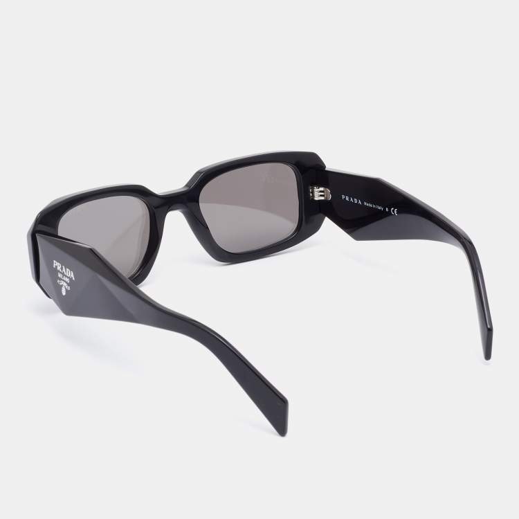 Pre Owned Prada Black/Slate Gray SPR17W Symbole Geometric Sunglasses