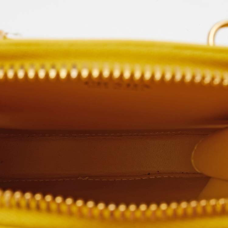 Pre Owned Prada Yellow Saffiano Lux Leather Phone Crossbody Bag