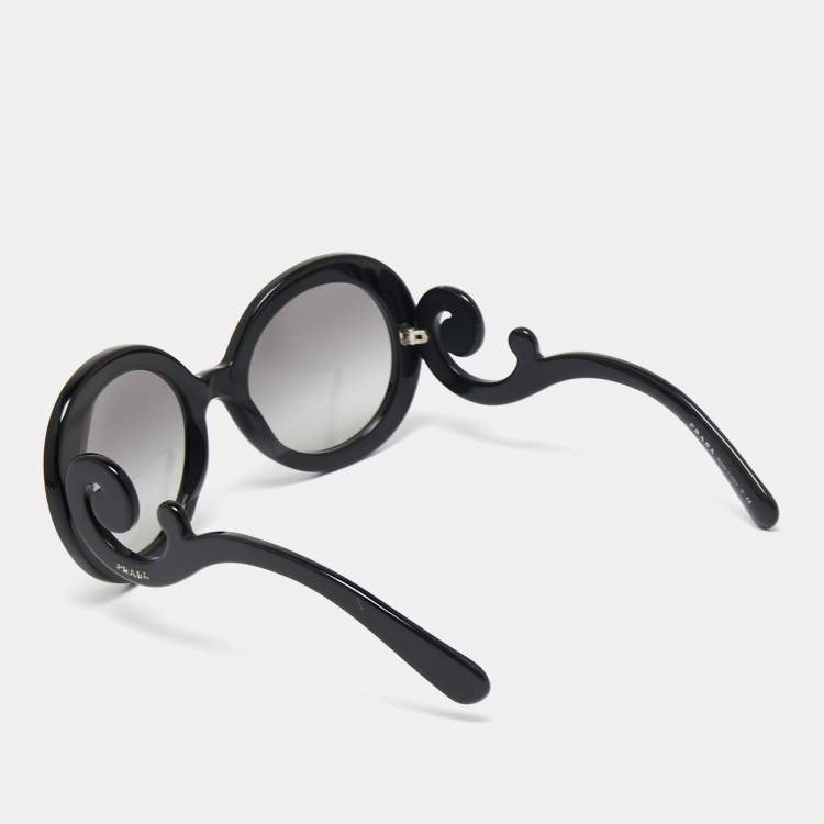 Pre Owned Prada Black/Grey Gradient SPR27N Baroque Round Sunglasses