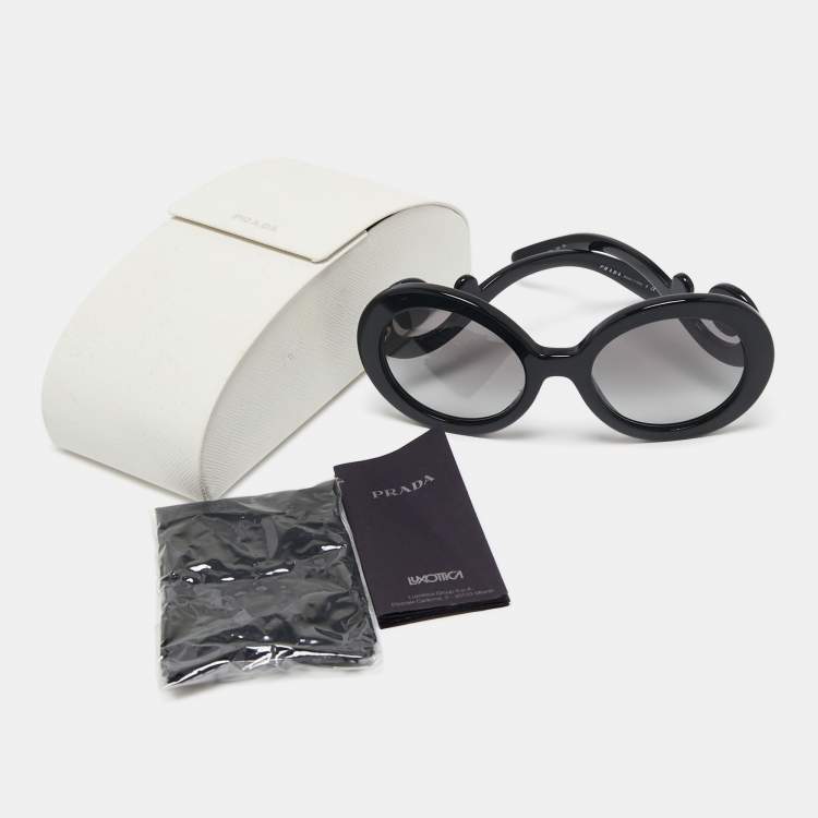 Pre Owned Prada Black/Grey Gradient SPR27N Baroque Round Sunglasses