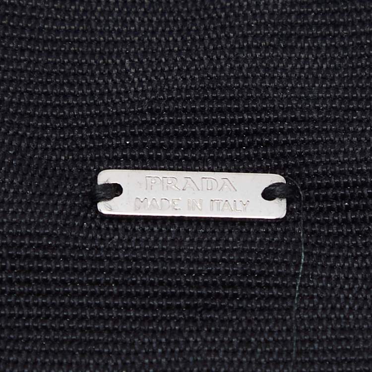Pre Owned Prada Black Crystal Embellished Fabric Clip On Earrings