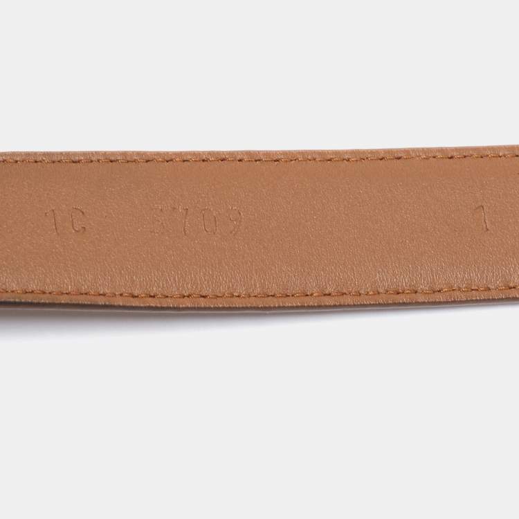 Pre Owned Prada Brown Saffiano Leather Slim Belt 85CM