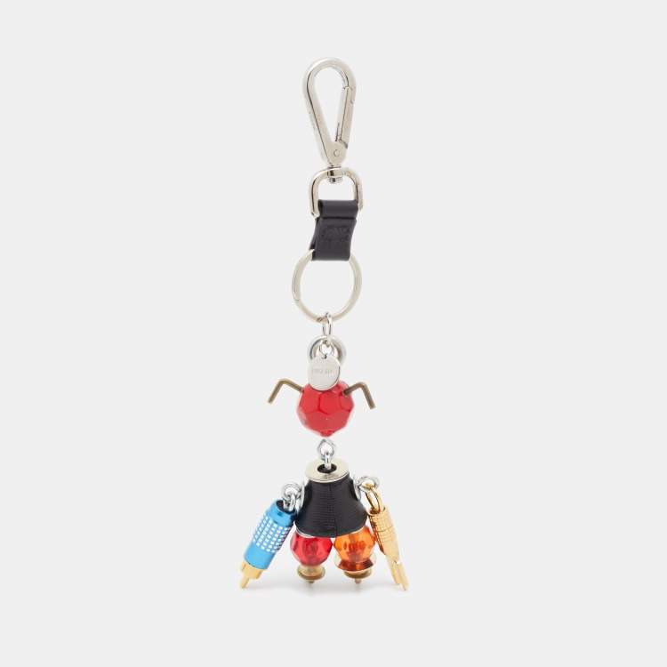 Pre Owned Prada Multicolor Saffiano Leather Robot Keyring/ Bag Charm