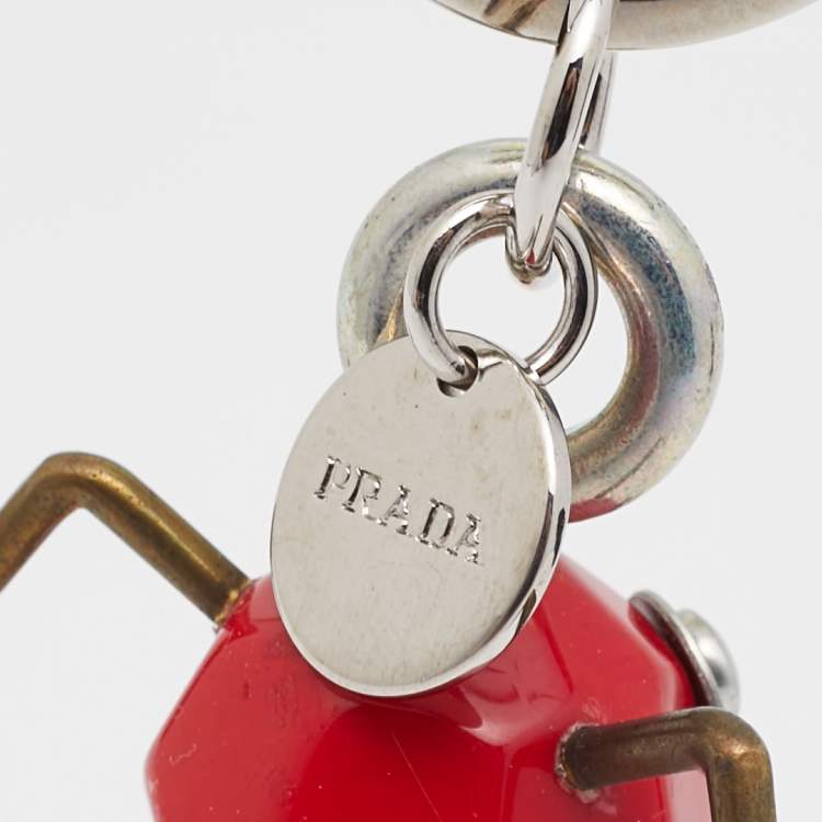 Pre Owned Prada Multicolor Saffiano Leather Robot Keyring/ Bag Charm