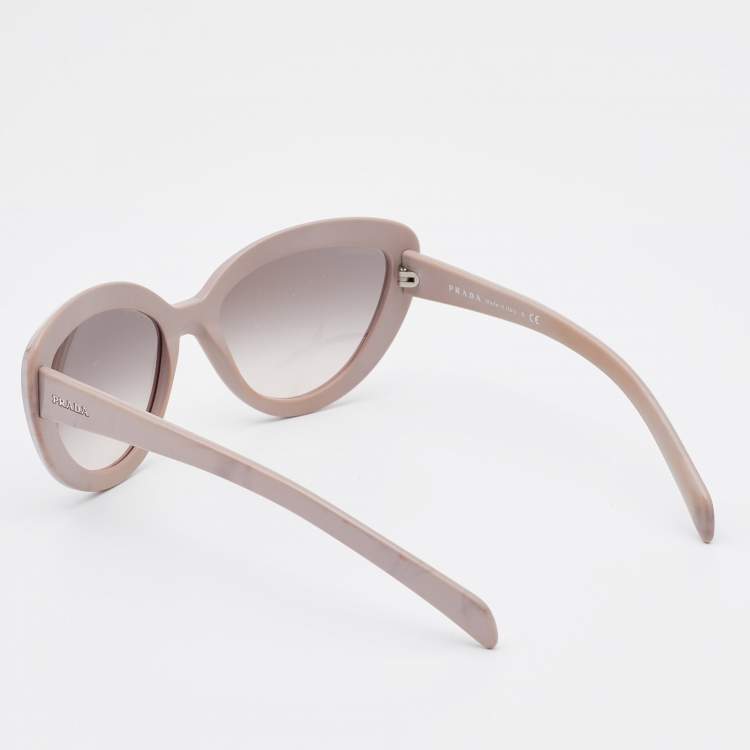 Pre Owned Prada Dusty Pink/ Grey Gradient SPR 08R Cat Eye Sunglasses