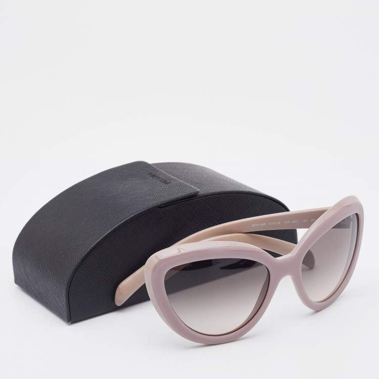 Pre Owned Prada Dusty Pink/ Grey Gradient SPR 08R Cat Eye Sunglasses