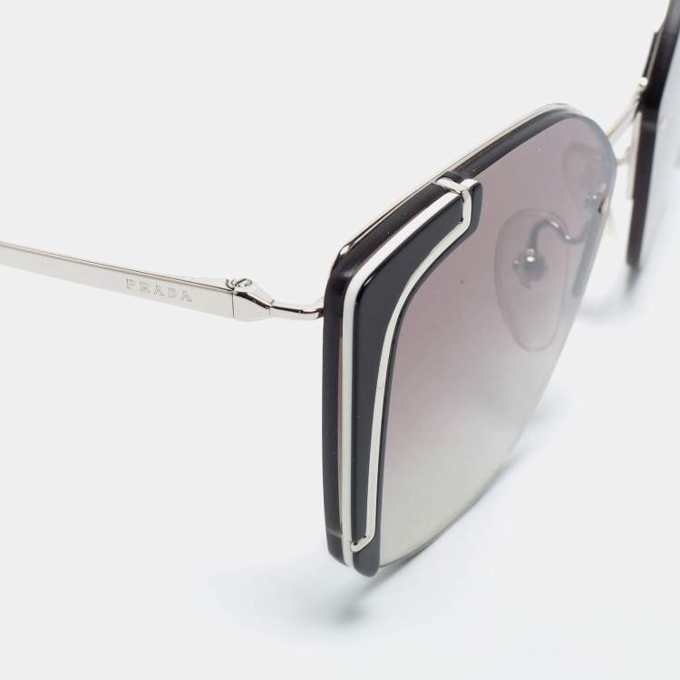 Pre Owned Prada Black Gradient PR 59V Cat Eye Sunglasses