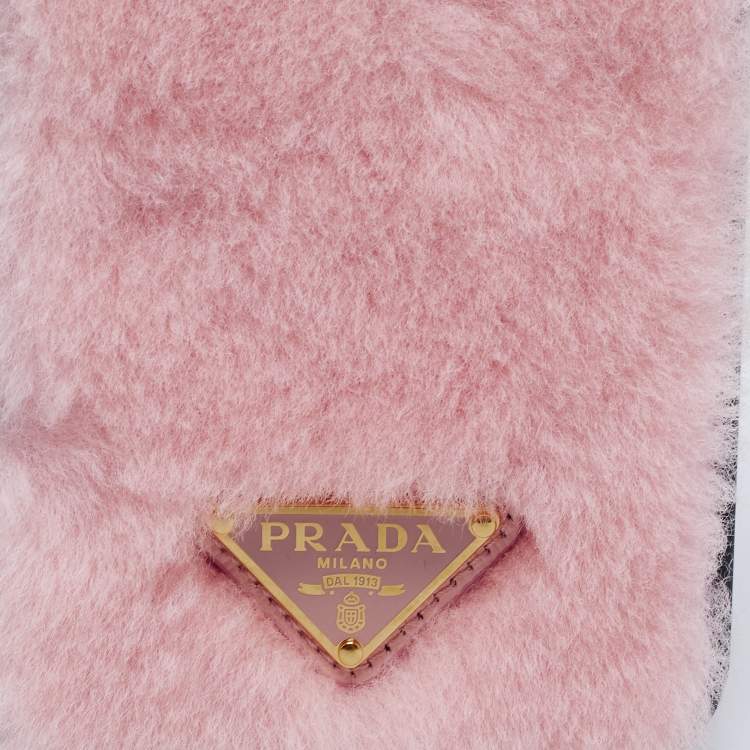 Pre Owned Prada Pink/Black Shearling iPhone 13 Pro Max Cover