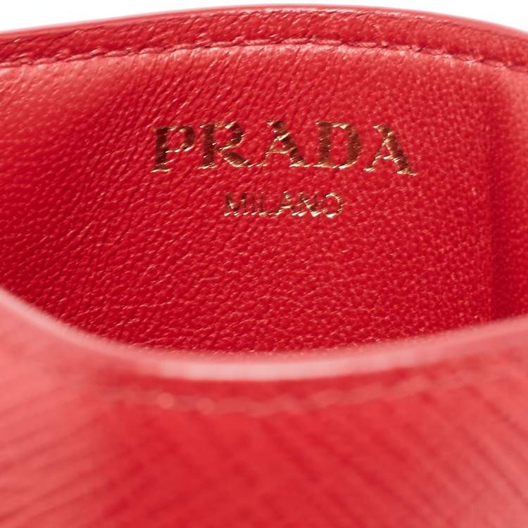 Pre Owned Prada Red Saffiano Lux Leather Smartphone Case