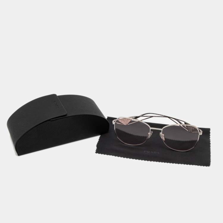 Pre Owned Prada Pink/Silver SPR57Y Gradient Oversized Sunglasses