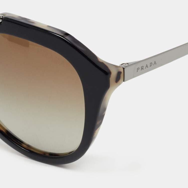Pre Owned Prada Black Tortoise SPR 12Q Cinema Sunglasses