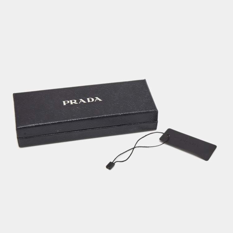 Pre Owned Prada Gold Tone Butterfly Key Leather Keychain