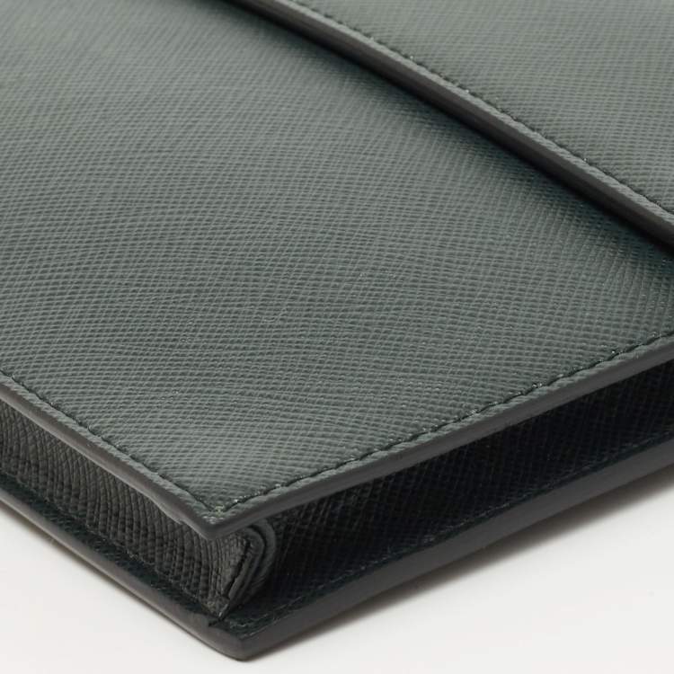 مملوكة مسبقًا Prada Green Saffiano Leather Smartphone Case