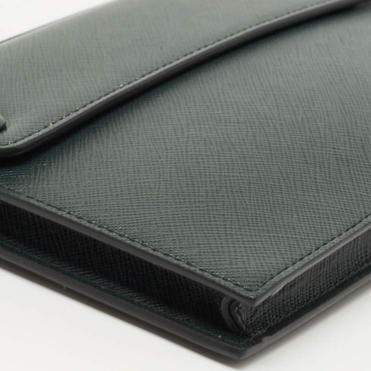 مملوكة مسبقًا Prada Green Saffiano Leather Smartphone Case