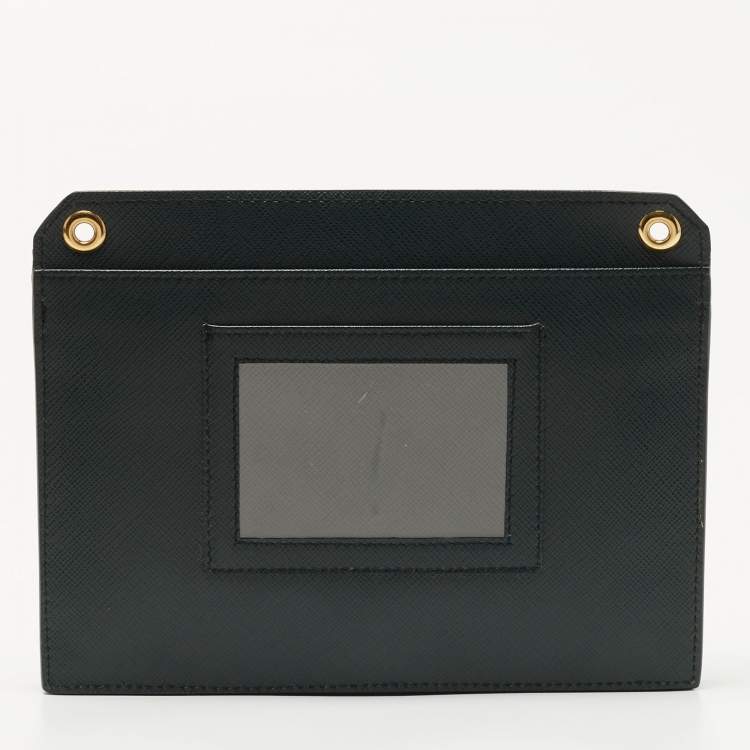 مملوكة مسبقًا Prada Green Saffiano Leather Smartphone Case