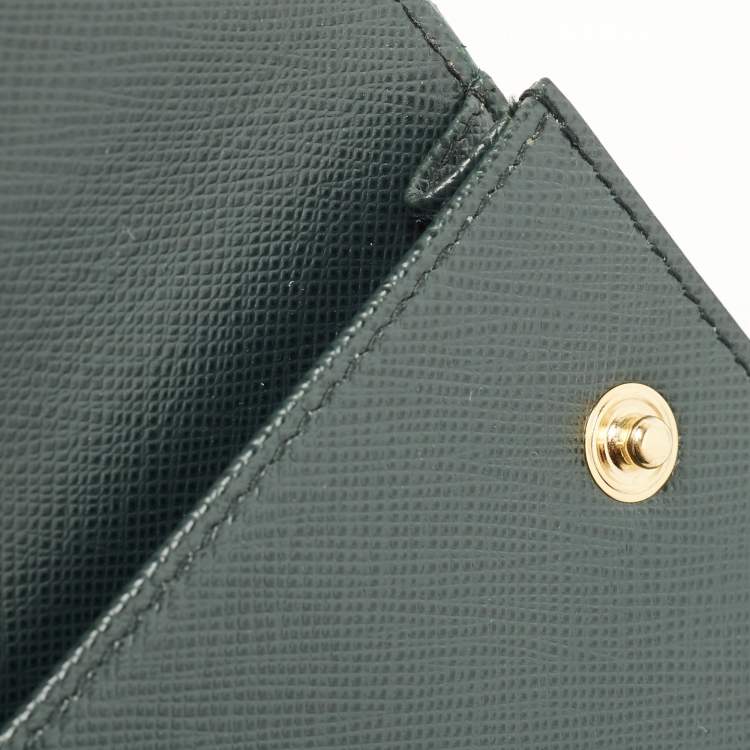 مملوكة مسبقًا Prada Green Saffiano Leather Smartphone Case
