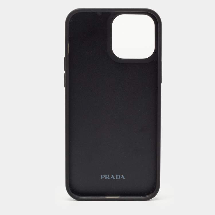 Prada Black/Gold Leather And Faux Crystal iPhone 13 Pro Max Case Prada | TLC