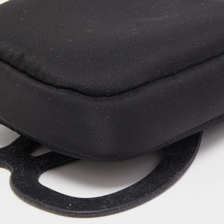 Pre Owned Prada Black Nylon and Rubber Smartphone Case Lanyard 