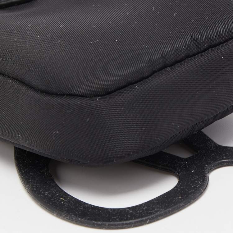 Pre Owned Prada Black Nylon and Rubber Smartphone Case Lanyard 