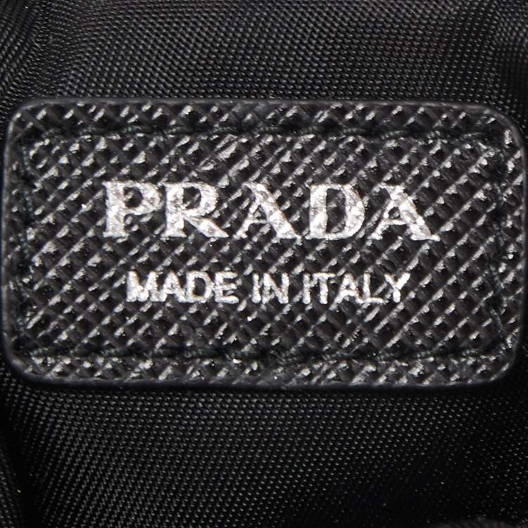 Pre Owned Prada Black Nylon and Rubber Smartphone Case Lanyard 